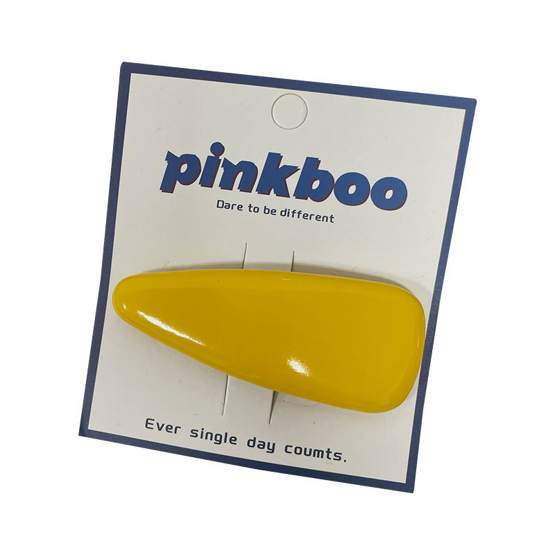 New Korean-style leather simple teardrop hair clip, children's fashion side wavy bangs clip, girl bye-bye hair accessory Item Picture