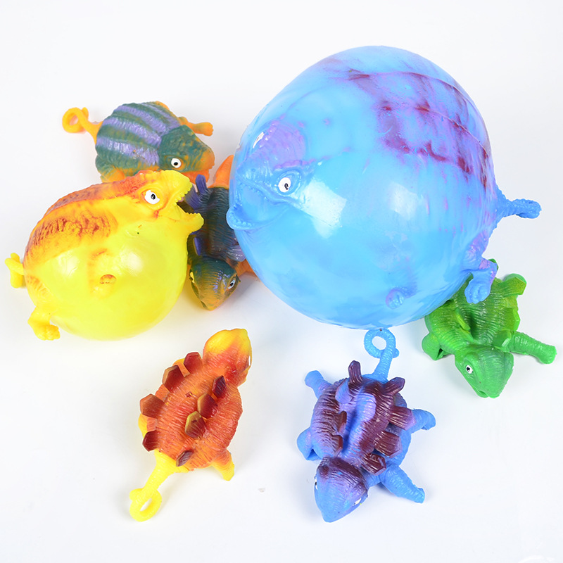 Amazon's best-selling creative and unique toys, TPR, inflatable animal release toys, inflatable dinosaur bouncy balls, cute and unique dinosaur simulation stress-relieving toys, factory direct sales details Picture