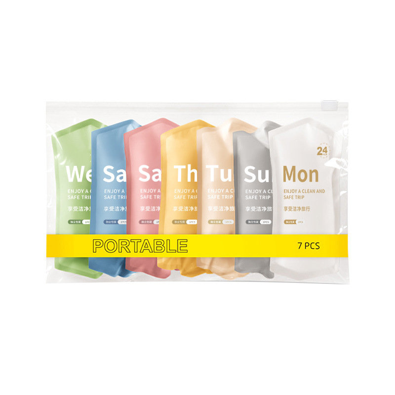 7条装一次性内裤女士旅行无菌裤月子产妇经期大码短裤免洗日抛裤白底实物图