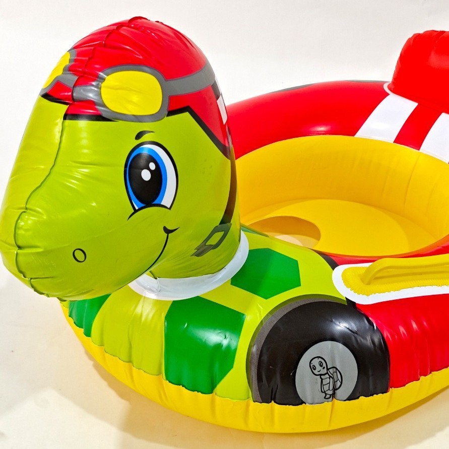 厂家直销新款充气儿童坐圈动物充气游艇戏水水上乐园游泳圈