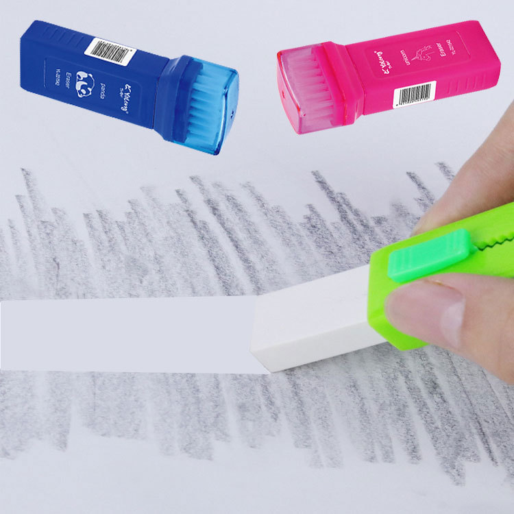 Yalong Cross-border's new 4-color mixed TPR material rubber band brush eraser stationery for returning to school Specification image