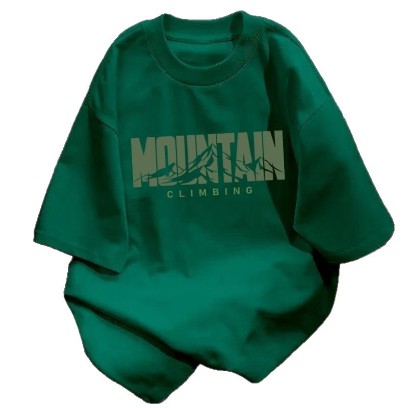 100% pure cotton short-sleeved T-shirt for men, summer ins trend, high-end style, cool and stylish, loose and versatile casual T-shirt for teenagers Item Picture