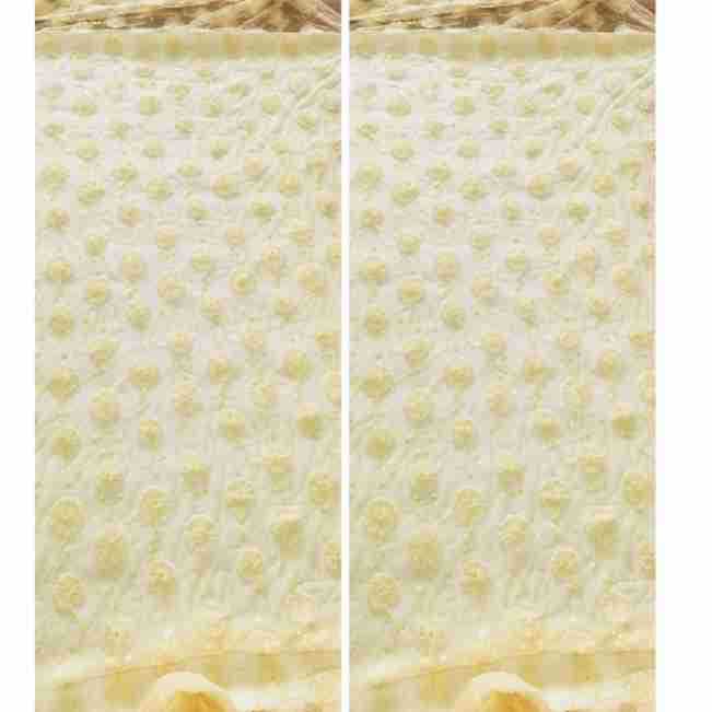 工厂现货黄色玫瑰钩花立体绣浮花盘带童装连衣裙蕾丝刺绣花朵面料白底实物图