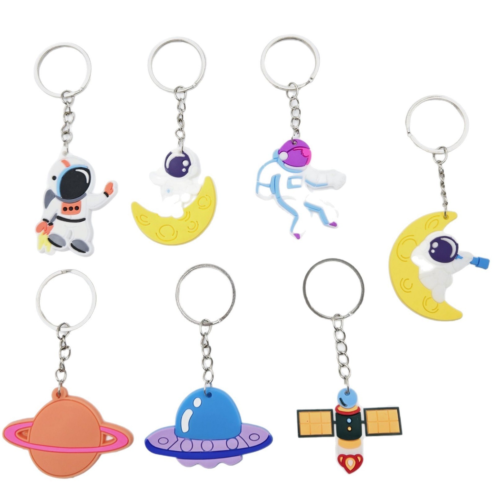 Cross-border space cartoon C-buckle D-shaped keychain, Amazon bestseller, AliExpress epoxy resin gift pendant, D-shaped key
