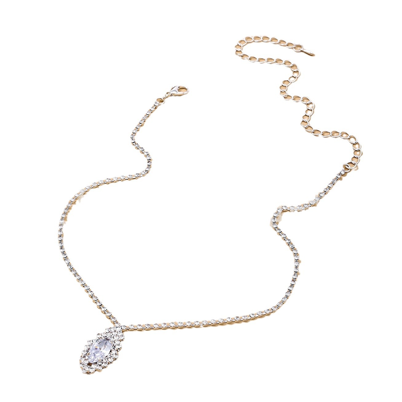 European and American cross-border best-selling women's jewelry, light luxury evening dress accessories, 3-piece set, bracelet, necklace, earrings Item Picture