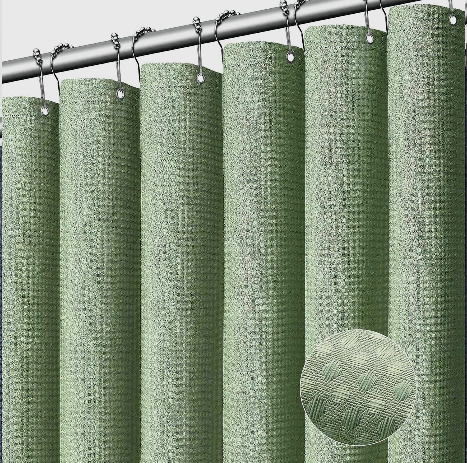 跨境浴帘华夫双面卫生间浴室供应免打孔挂钩防霉防水门帘窗帘