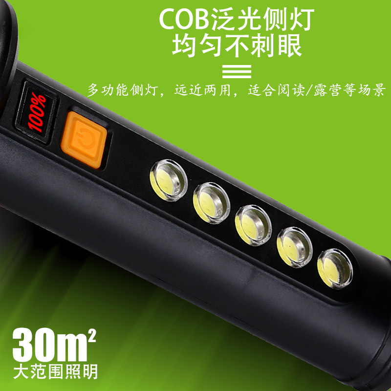 TY-8931强光太阳能手电筒USB可充电便携户外超亮多功能应急灯产品图