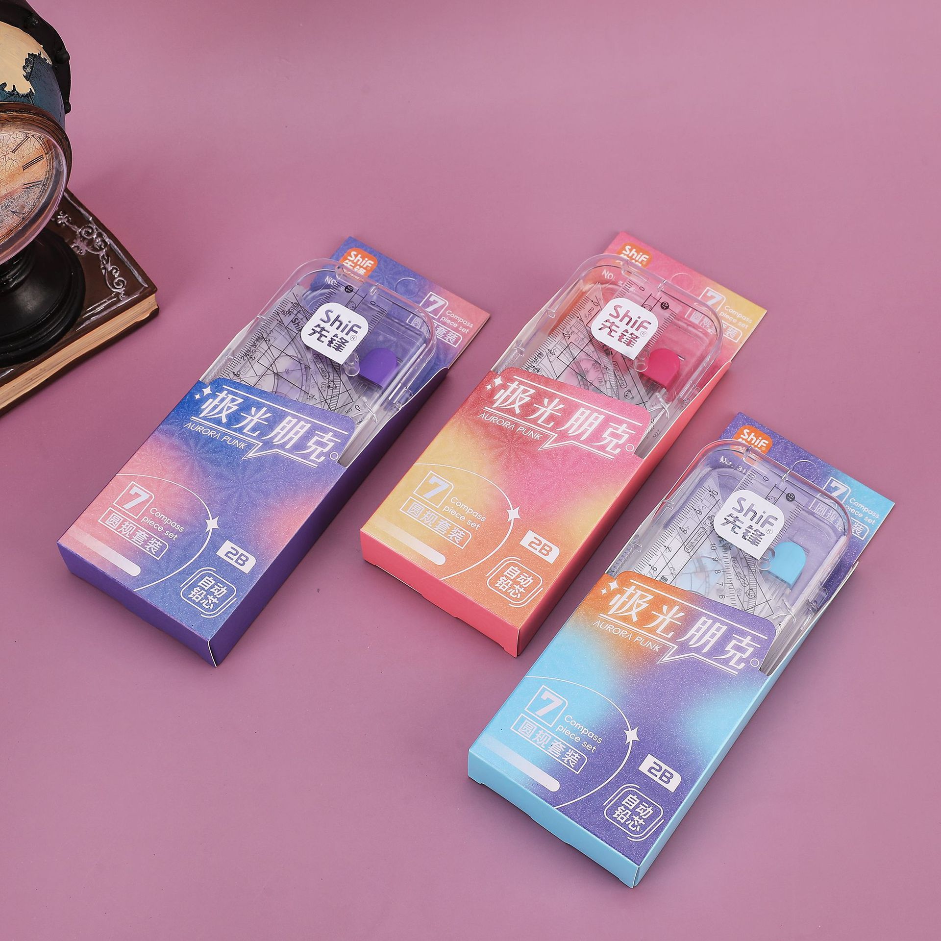 Pioneer 3172 Compass 7-piece Multi-functional student learning Supplies, Math Drawing Set, specially designed for exam drawing Specification image