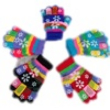 Wholesale of winter fashion and cute student seven-color knitted gloves, double-layer thickened warm snowflake women's gloves Item Picture