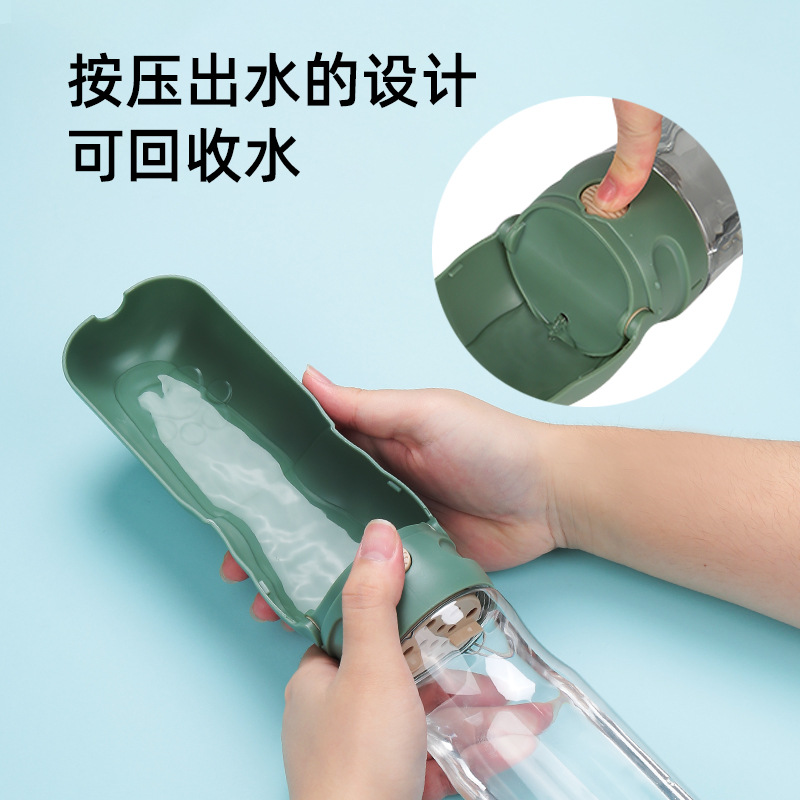 Three portable pet drinking cups: beige, white, green, Eden outdoor folding water cup, small size Specification image