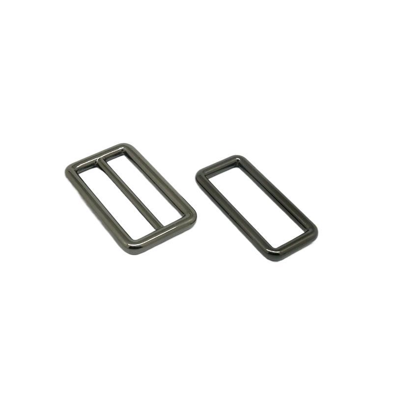 Wholesale alloy Japanese character buckles, metal pet buckles, round line square buckles, adjustable buckles, webbing buckles, bag accessories, three-position buckles Item Picture