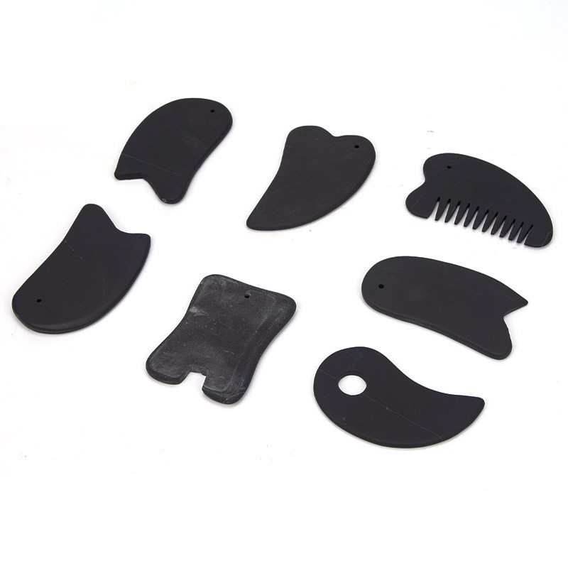 砭石刮痧板 面部美容全身通用脸部眼部刮痧按摩板 头部经络按摩梳白底实物图