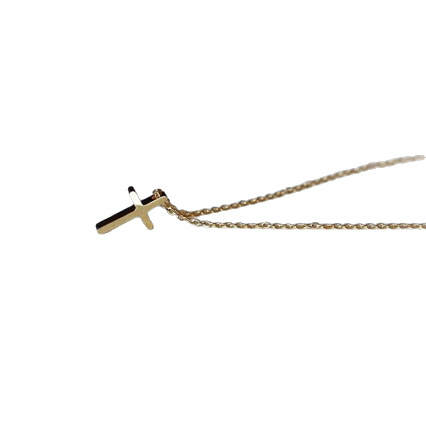 New stainless steel cross necklace, 18k gold pendant collarbone chain, women's high-end neckchain, titanium steel, does not fade Item Picture