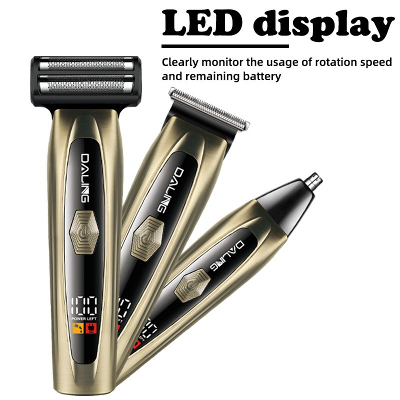 DALINGd darling DL-9505 profesional hombre 3in1 kit de aseo eléctrico para peluquería corte de pelo corte eléctrico pusher Specification image