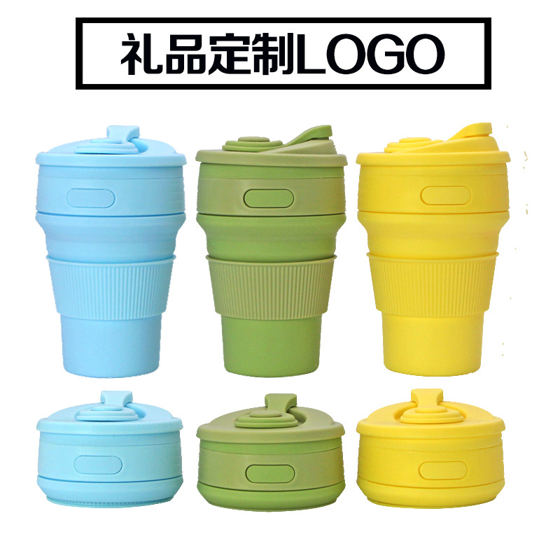 Self-produced and self-sold silicone folding water cups, outdoor portable folding cups, 350ml high-temperature resistant cups, telescopic coffee cups Application Scenario