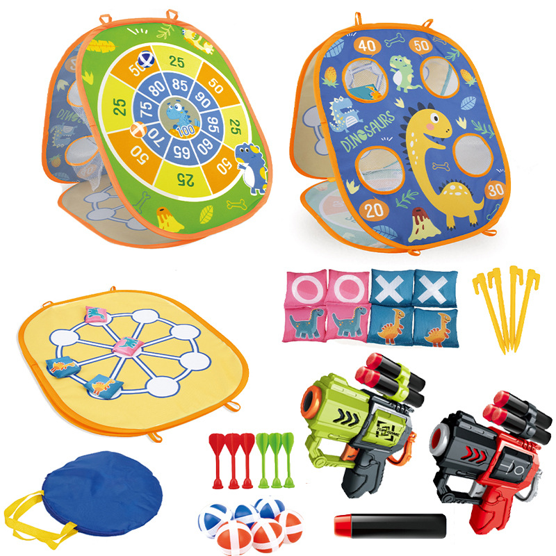 Cross-border children's target throwing sandbag ring, sticky ball, boy shooting target soft bullet gun, sports training toys Item Picture