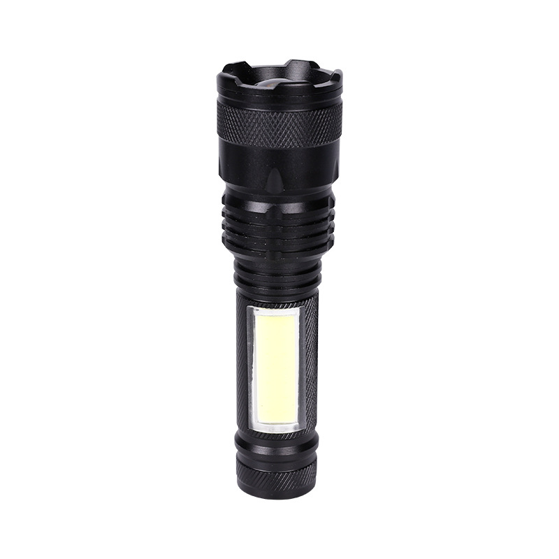 New cross-border white laser high-intensity flashlight, outdoor lighting, telescopic zoom multi-functional COB side light flashlight Item Picture