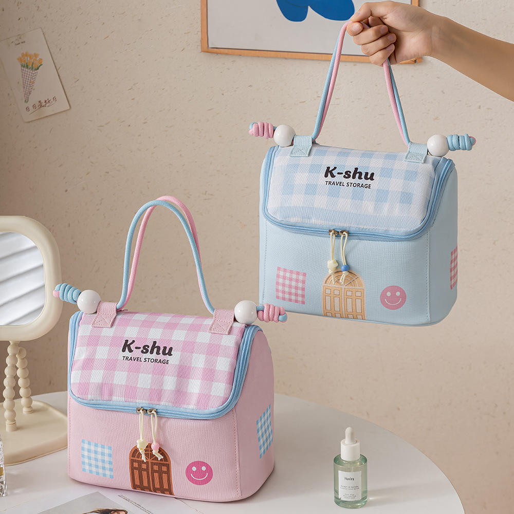 可爱PU房子化妆洗漱包旅行收纳化妆洗漱用品收纳袋口红杂物手提包细节图