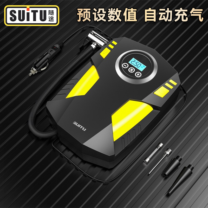 Vehicle-mounted air pump, portable car electric tire, high-power 12v air filling pump, air pump cylinder Item Picture
