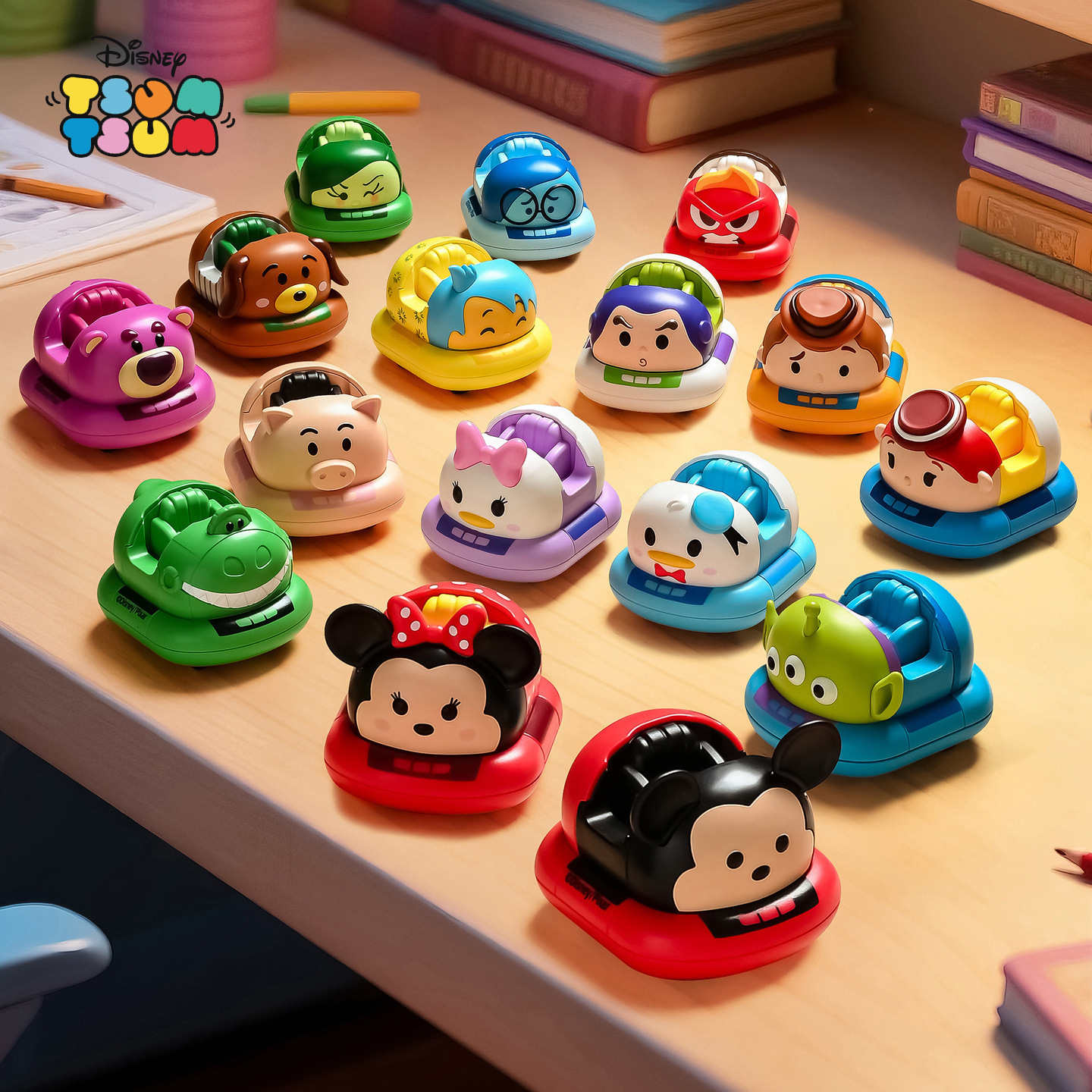 野想迪士尼米奇碰碰车双回力车积木益智拼装玩具总动员圣诞礼物产品图