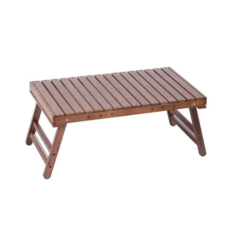Solid wood small coffee table, outdoor solid wood table, portable folding table, camping barbecue small table, self-driving tour storage table, wild dining table Item Picture