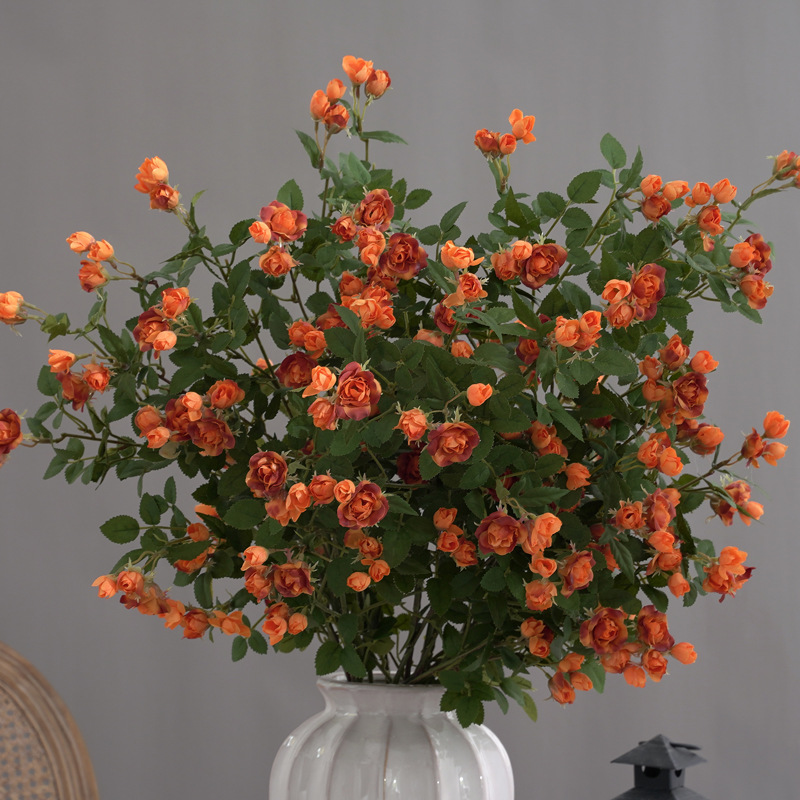 仿真花 长支小玫瑰 现代客厅装饰摆件餐桌花北欧插花假花花束详情图3