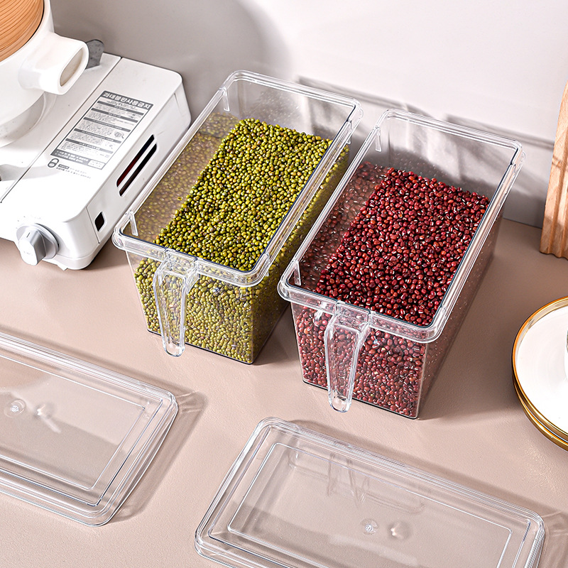 Refrigerator storage box with lid and handle, large-capacity fresh-keeping box for storing vegetables in the refrigerator, household kitchen organizing and storage box details Picture