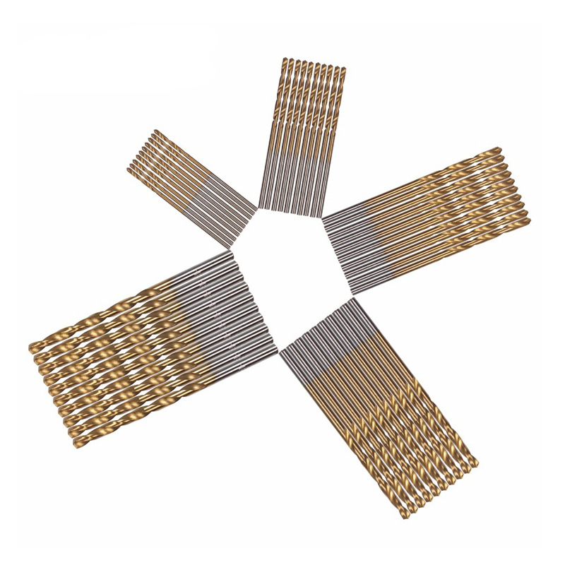 Factory direct sales of 50 sets of titanium-coated twist drill bits for wood and plastic drilling tools, straight handle woodworking twist drills Application Scenario