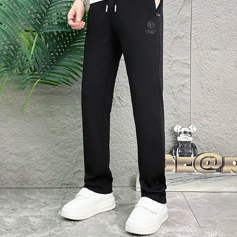 Men's sports pants with elastic waists, loose elastic straight leg, comfortable and casual pants, men's sweatpants wholesale, high elasticity and comfort details Picture