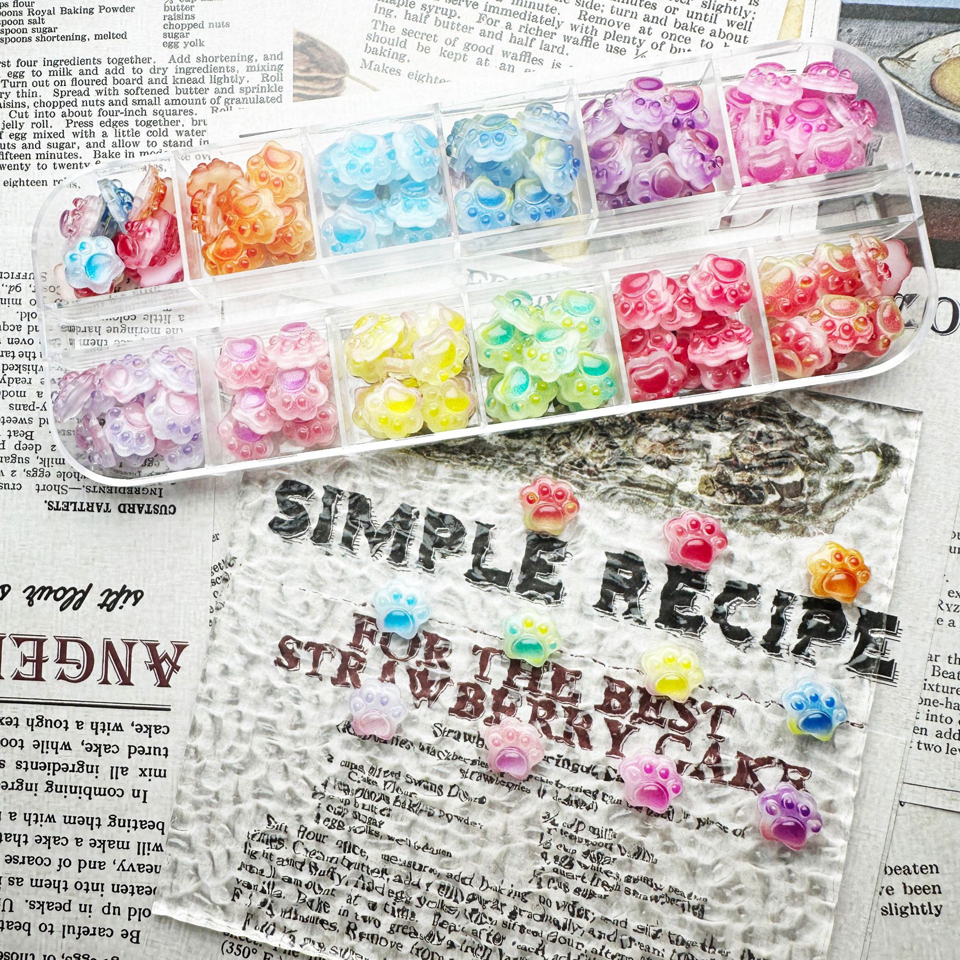 新款卡通可爱猫爪树脂美甲配件手工diy材料手机壳冰箱贴头绳发饰