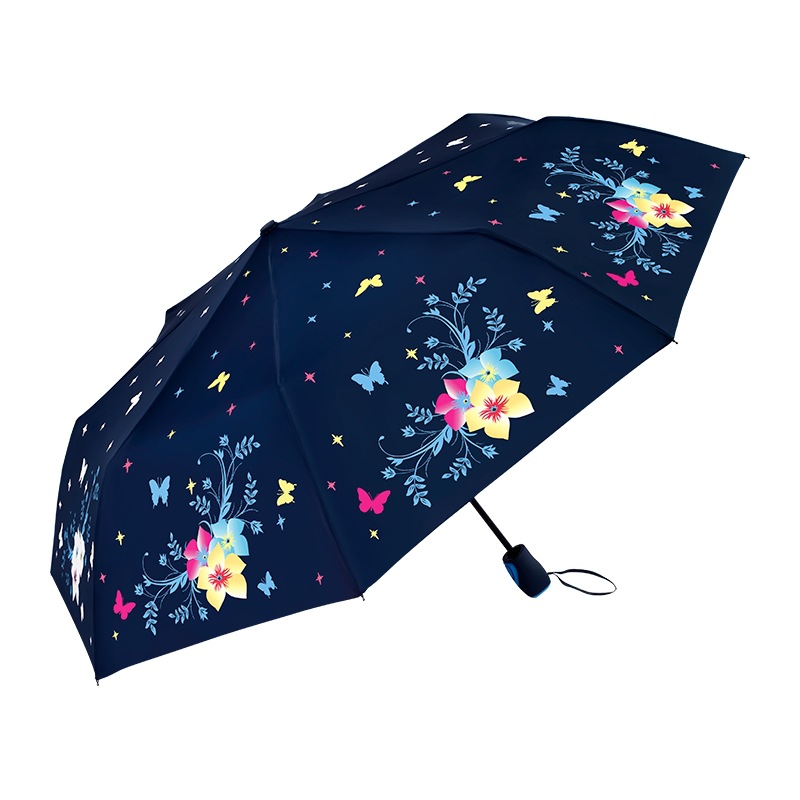 3812A cross-border foreign trade folding automatic Umbrella, fun water-changing flower umbrella, 21-inch umbrella wholesale factory supply Item Picture