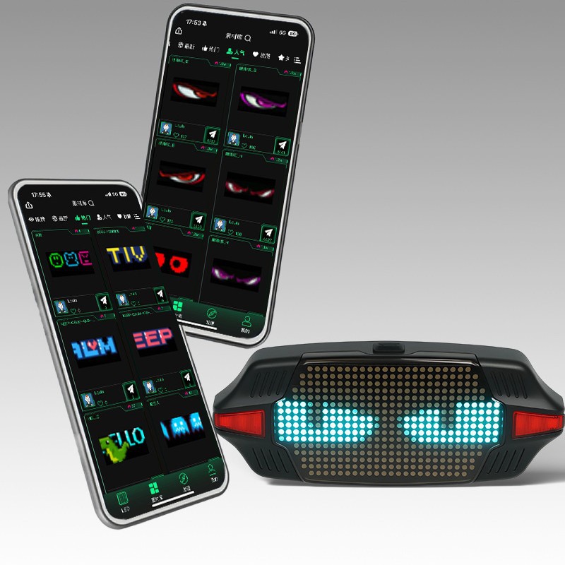 LED bicycle taillight automatic sensing brake turning APP customizable animation night cycling safety warning Item Picture