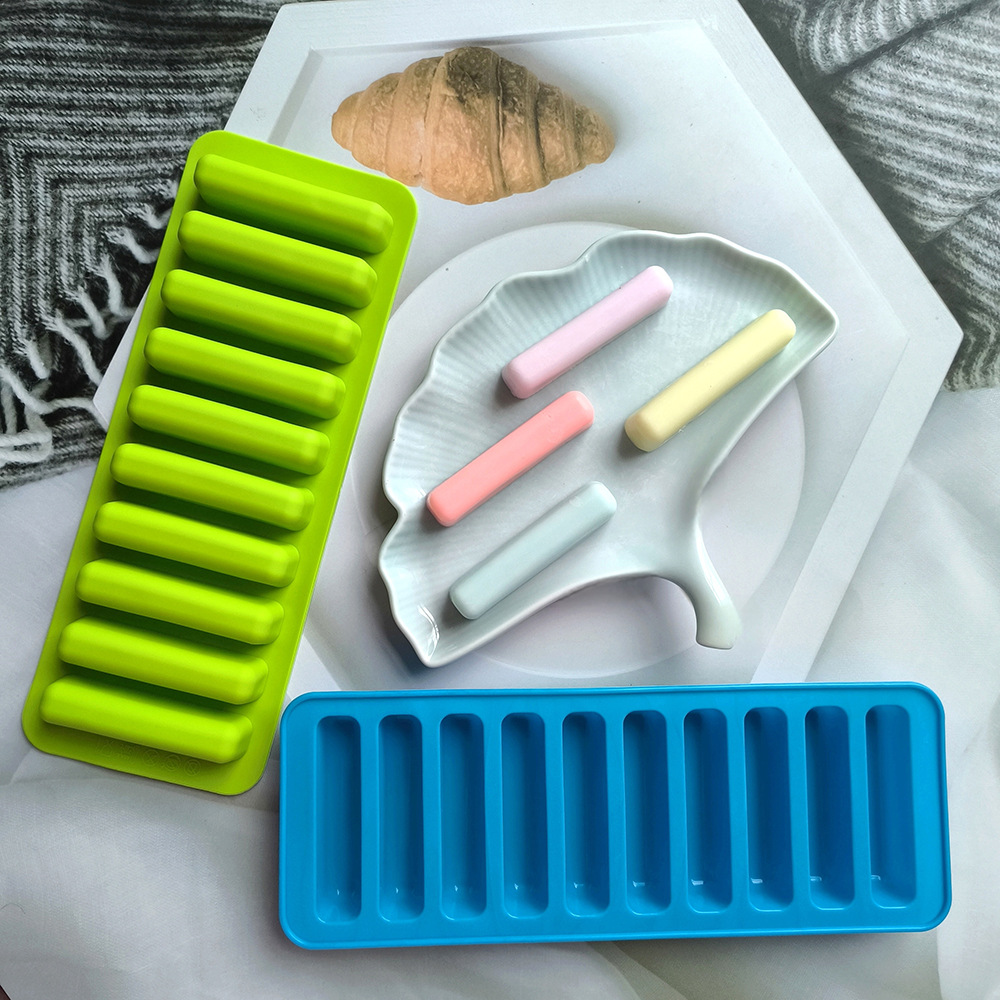 10 tiras de dedo 591 molde de silicona DIY finger galletas chocolate ice check mold bebé molar palos
