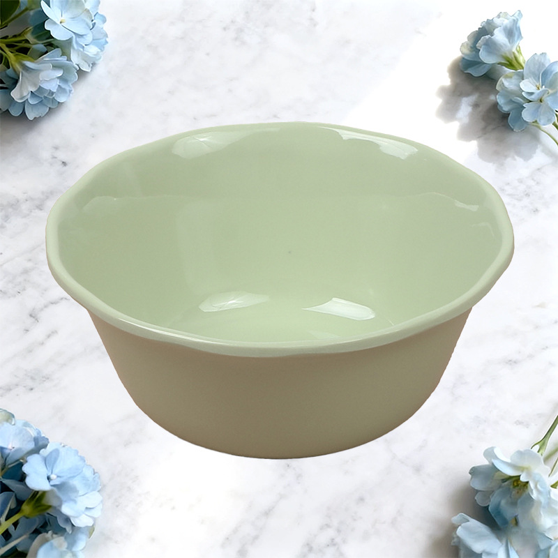 Melamine irregular-shaped rice noodle plates for commercial restaurants, light green stir-fried vegetable and rice noodle snack plates, and side dish plates for hot pot restaurants details Picture