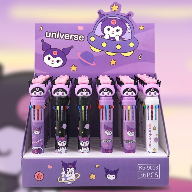 Cute Sanrio Astronaut ten-color ballpoint pen Cartoon multi-color press-type student high appearance level stationery gel pen details Picture