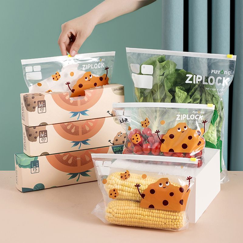 Sealed bags, food-grade refrigerator storage and packaging bags, nut self-sealing tight plastic sealing bags, zipper preservation bags for household use