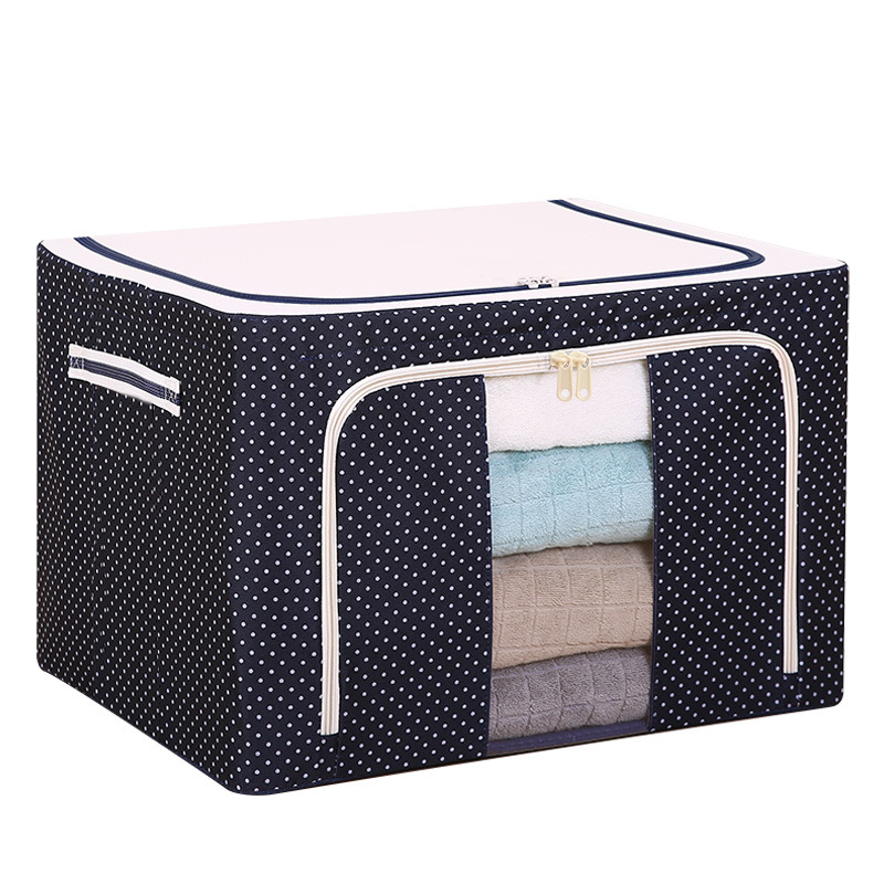 Caja de almacenamiento de ropa tela oxford impermeable al agua y a la humedad armario plegable transparente colcha de polvo caja de almacenamiento mudanza Item Picture