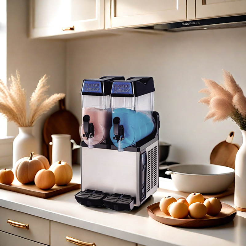 Snow slime machine, commercial beverage machine, double-cylinder and triple-cylinder snow melting machine, milk tea shop, self-service restaurant, ice cream, juice and cold drink machine details Picture