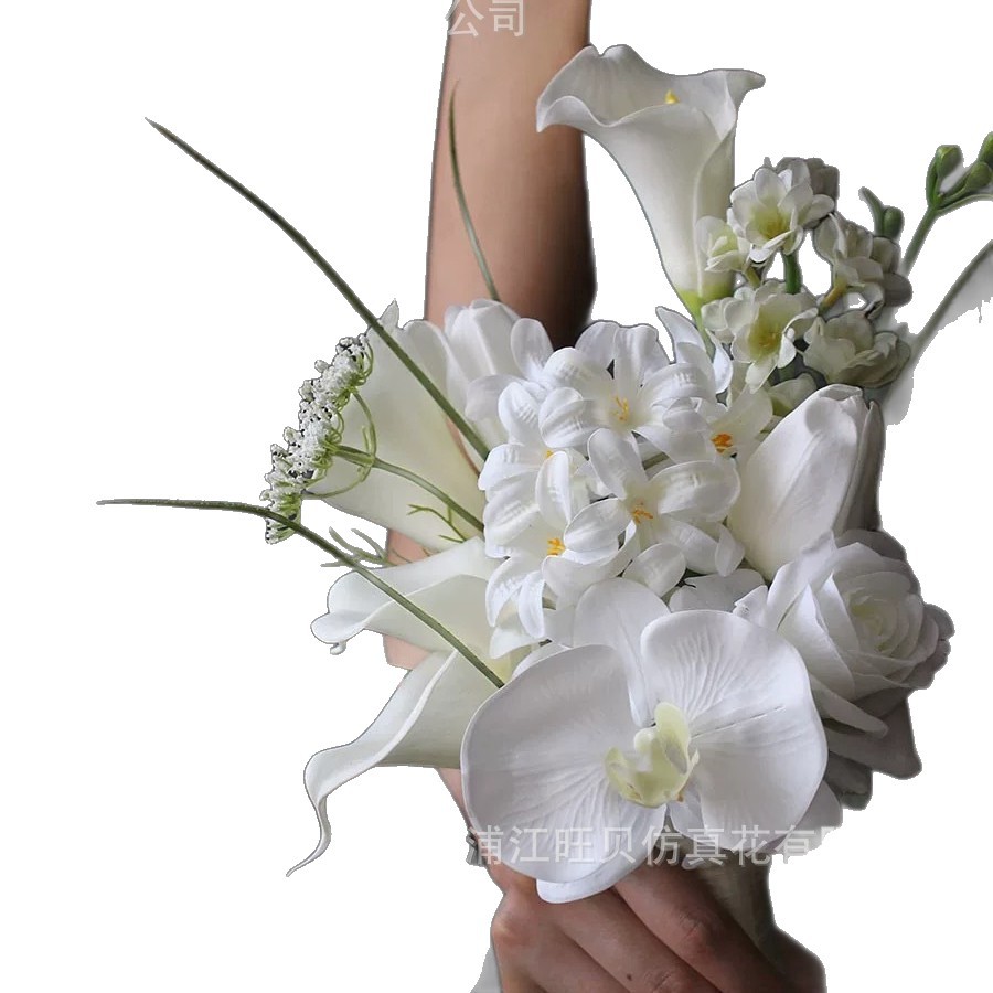 毛线太阳花/针织花/手捧花/手棒花/婚庆白底实物图