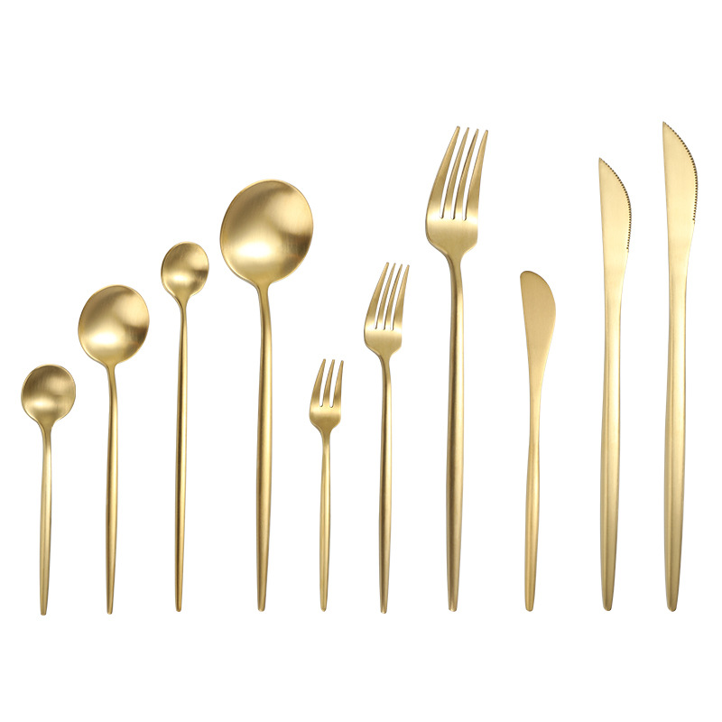 Island Qi 304 Stainless Steel Knife, fork and Spoon Restaurant Hotel Western Cuisine steak knife and fork Creative Portuguese knife, fork and spoon ins style Item Picture