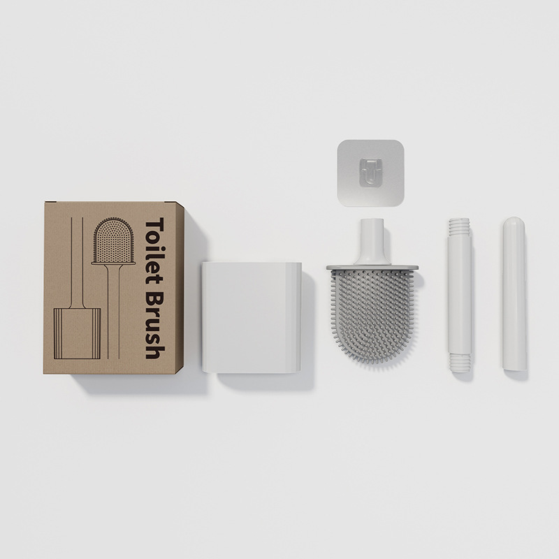Toilet brush, a household wall-mounted cleaning brush with no dead corners and no need for drilling, a magic tool. Wholesale of detachable rod toilet brushes for bathrooms Application Scenario