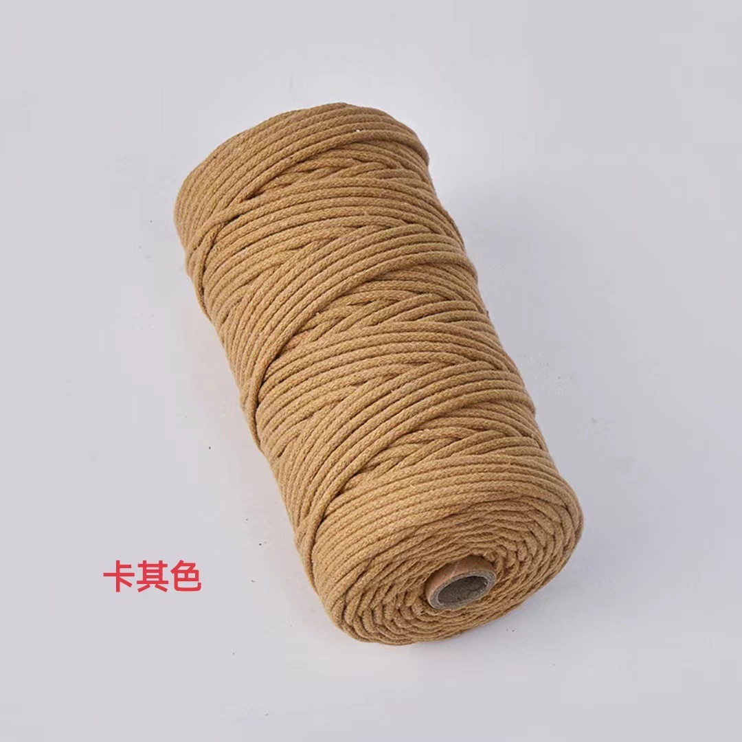 包芯棉线3mm编织绳包芯绳编织棉绳彩色棉绳包芯棉繩包芯绳子棉绳白底实物图