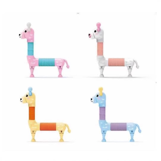 Stretching tube giraffe Versatile luminous creative cartoon telescopic suction cup parent-child interactive children's educational and stress-relieving toy Application Scenario