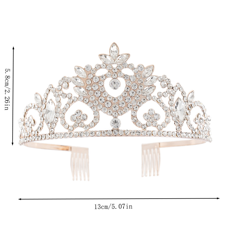 Cross-border European and American new luxurious and elegant crown, wearing a rhineston crown for women's wedding banquets and parties, versatile and fashionable diamond-encrusted crown hair accessory Application Scenario