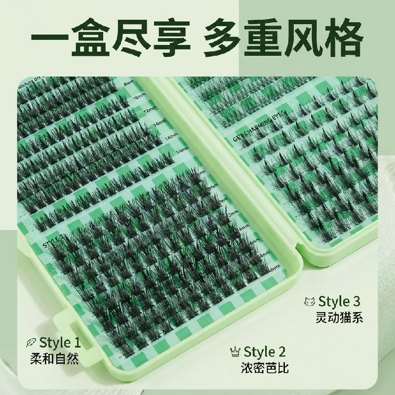 跨境爆款睫毛书自嫁接分段朵毛套装礼盒纤长假睫毛厂家大容量 details Picture