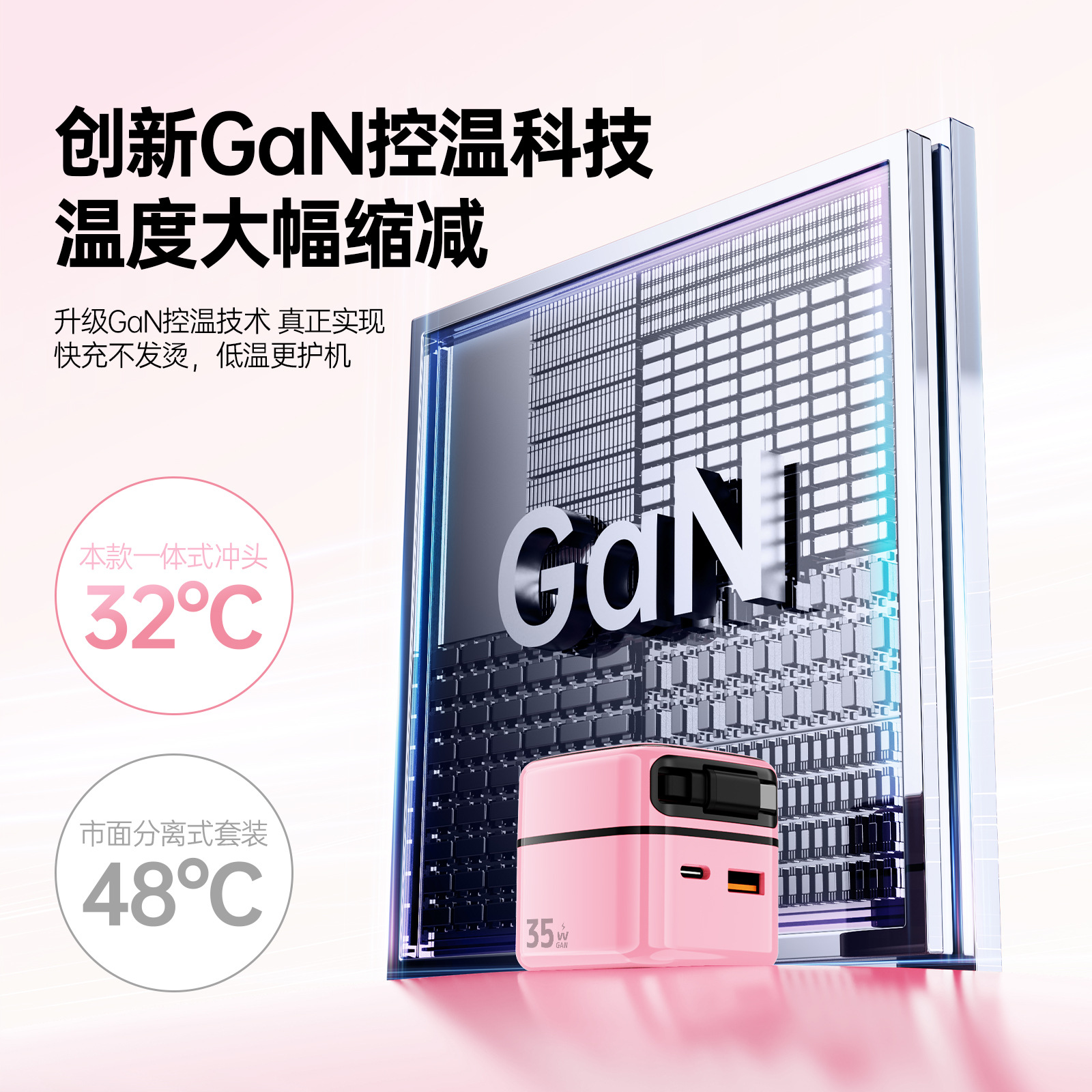 The 35W gallium nitride pull-out charger with A+C port fast PD charger is suitable for Apple and Huawei mobile phone chargers Specification image