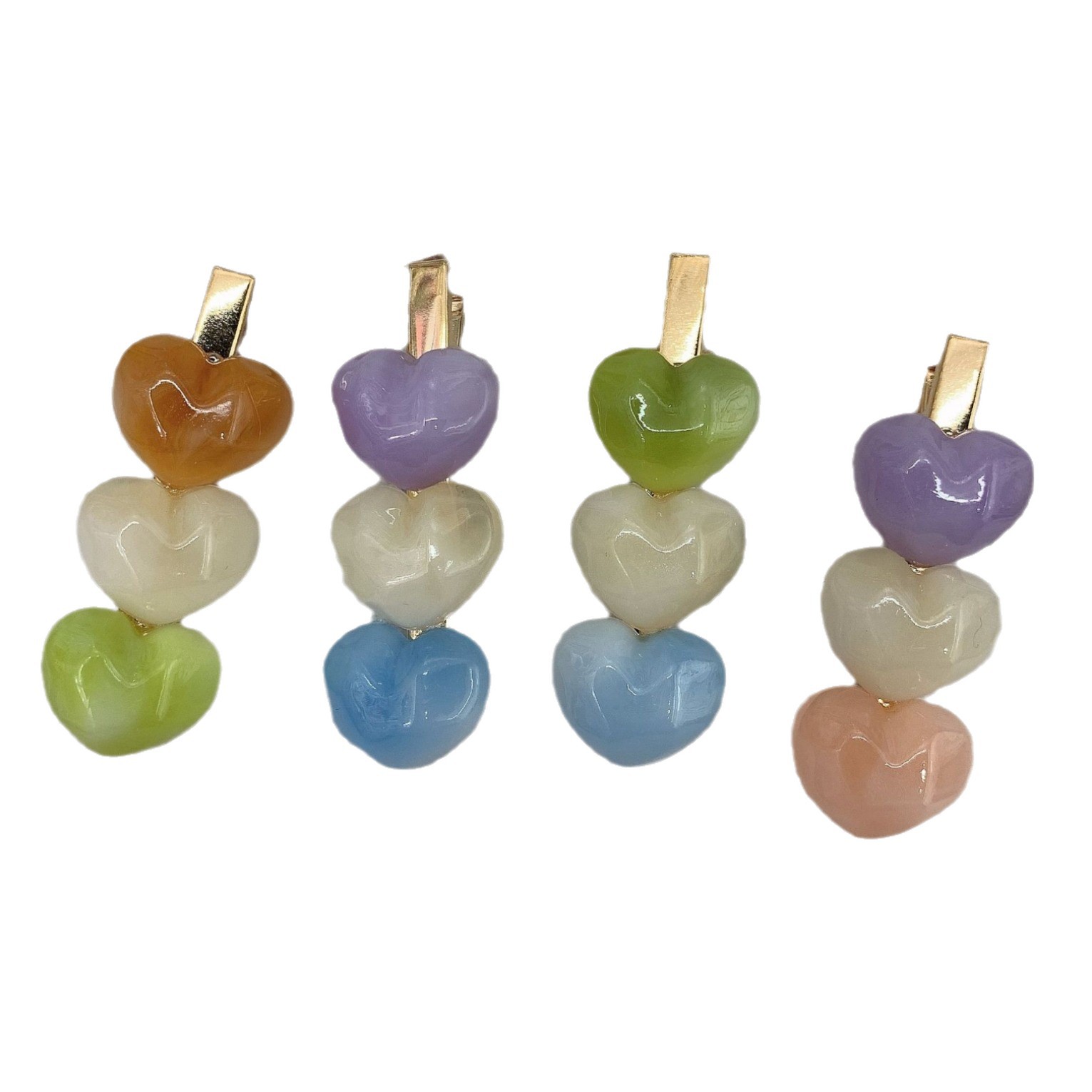 发夹/鲨鱼夹/新年红色发夹/鸭嘴夹/抓夹白底实物图