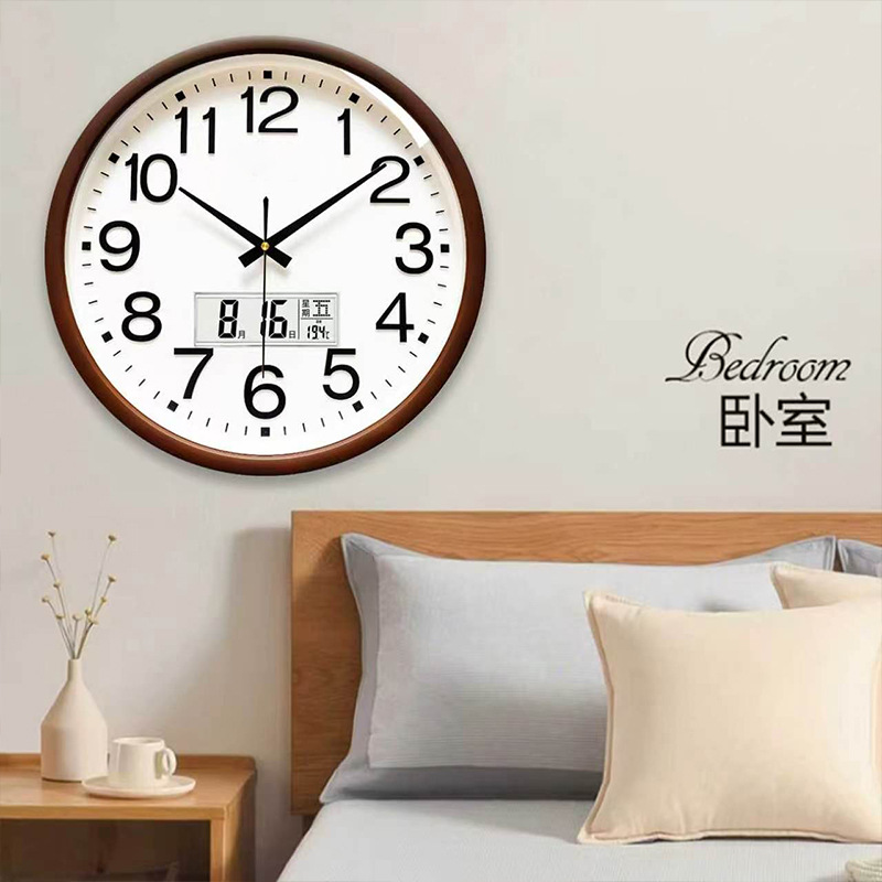 The home silent wall clock is simple and elegant in the living room and bedroom. The fashionable quartz clock is reflected in the home wall clock Specification image