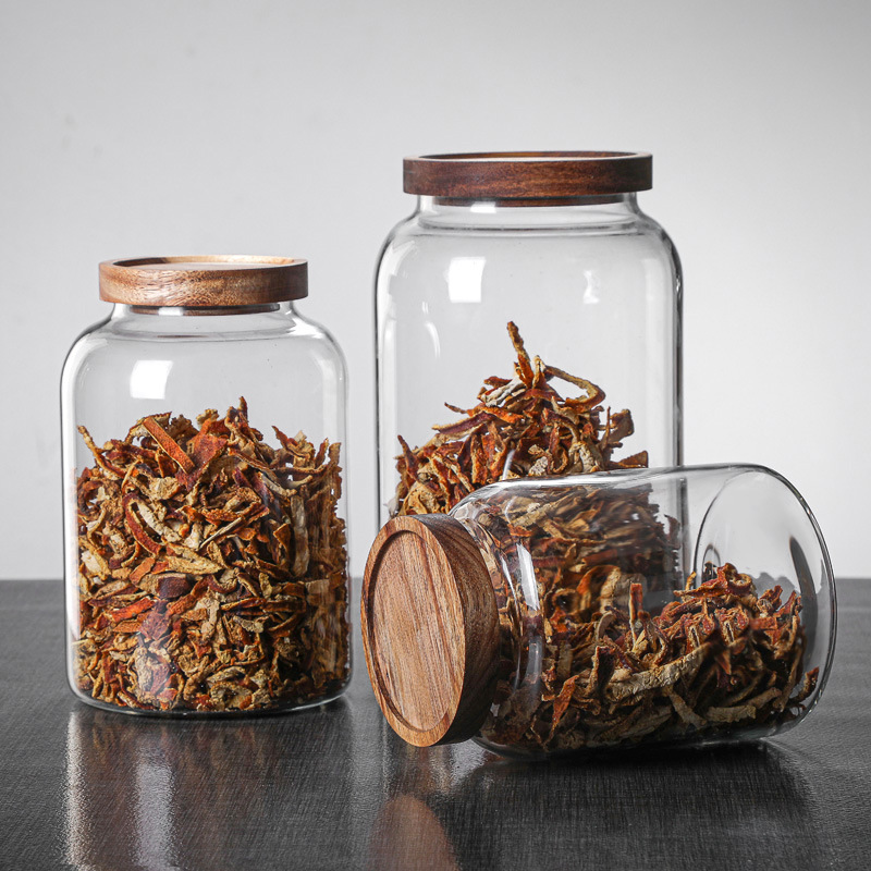 A glass-sealed storage jar for dried tangerine peel, a bottle for storing dried tangerine peel, a tea jar, a bottle for Chinese medicinal materials and dried fruits details Picture