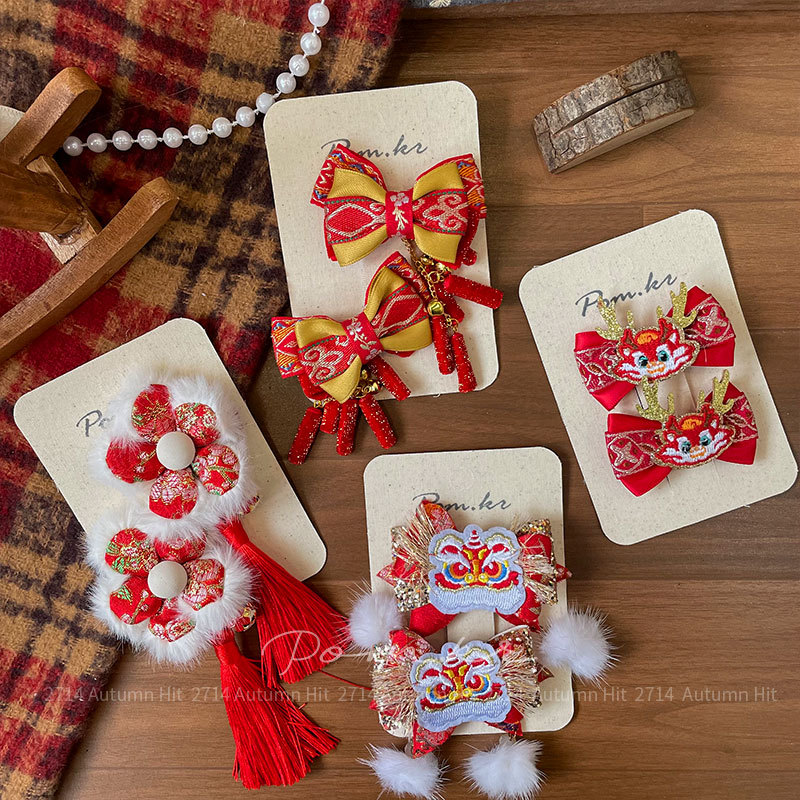 发簪/发钗/蝴蝶亚克力/发簪定制/红色头饰产品图